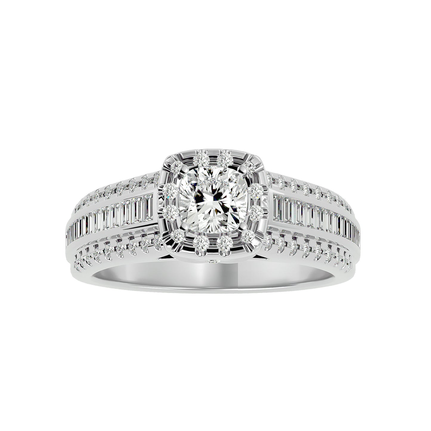 Lumière Beautiful Halo Ring- 1.15 Ct Round Diamond Gold Ring