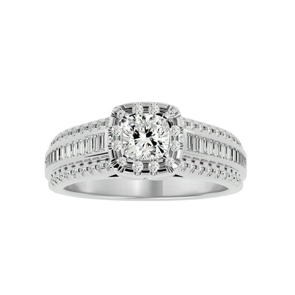 Lumière Beautiful Halo Ring- 1.15 Ct Round Diamond Gold Ring