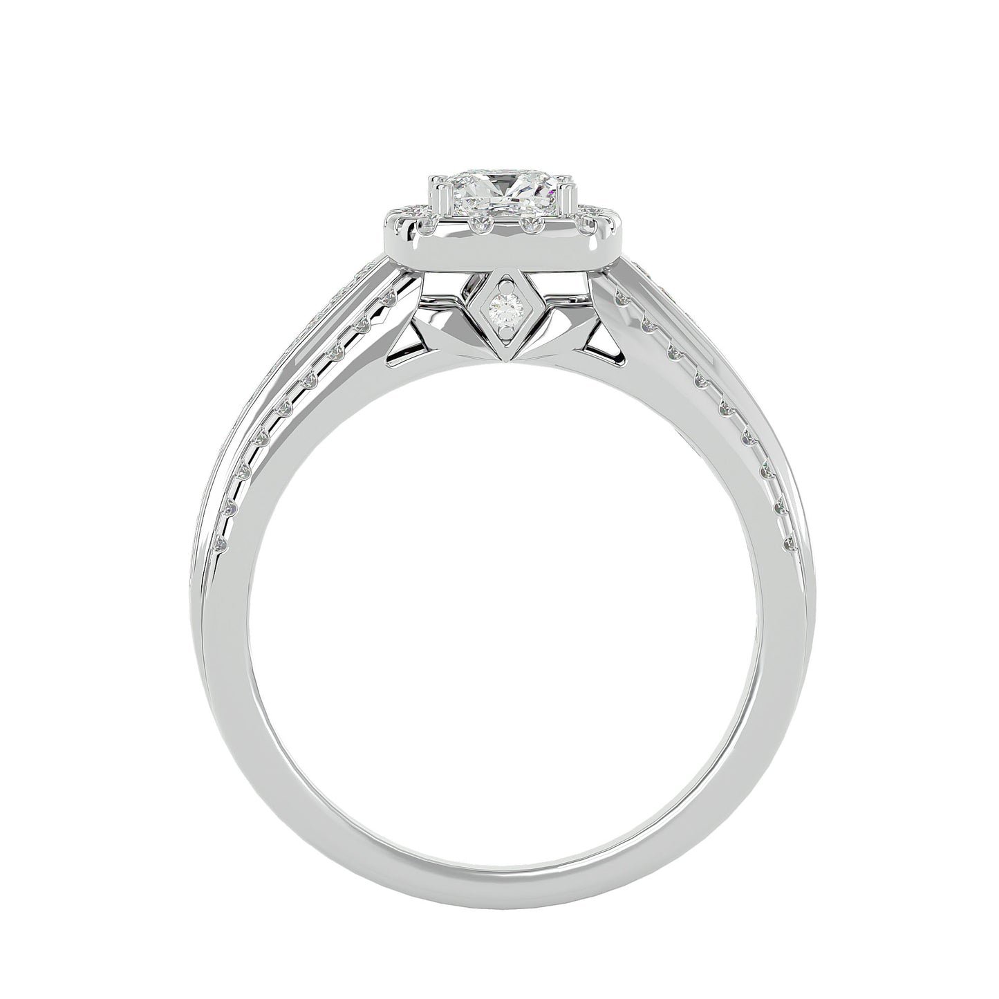 Lumière Beautiful Halo Ring- 1.15 Ct Round Diamond Gold Ring