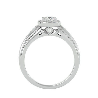 Lumière Beautiful Halo Ring- 1.15 Ct Round Diamond Gold Ring