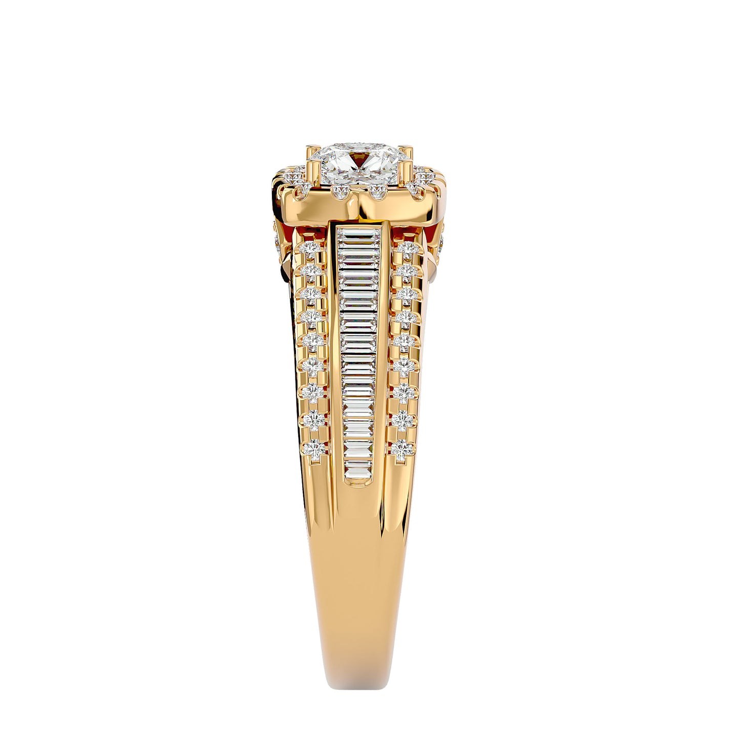 Lumière Beautiful Halo Ring- 1.15 Ct Round Diamond Gold Ring