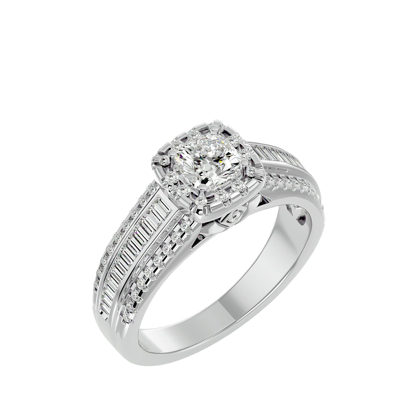 Lumière Beautiful Halo Ring- 1.15 Ct Round Diamond Gold Ring