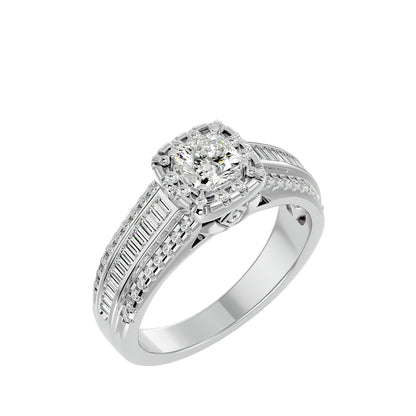 Lumière Beautiful Halo Ring- 1.15 Ct Round Diamond Gold Ring