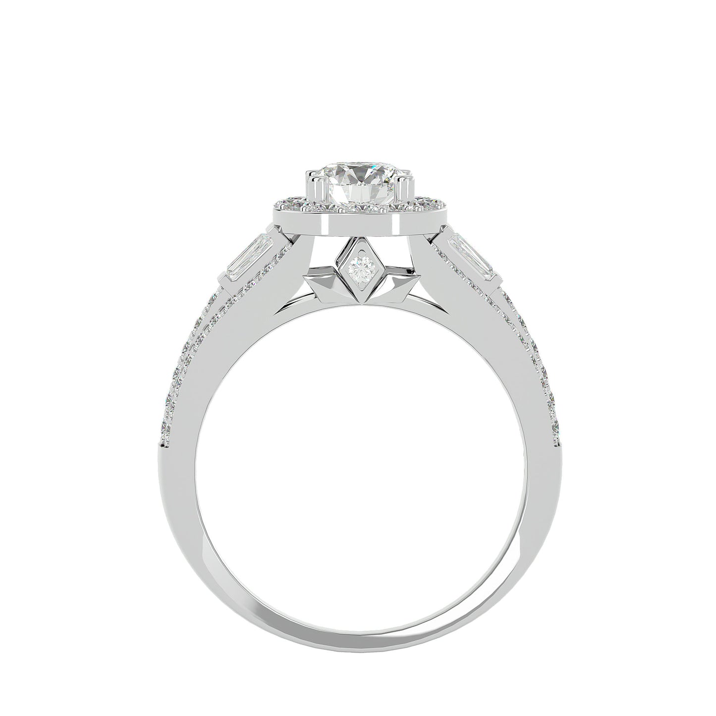 Lumière Beautiful Halo Ring- 1.49 Ct Round Diamond Gold Ring