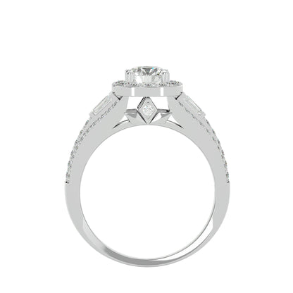 Lumière Beautiful Halo Ring- 1.49 Ct Round Diamond Gold Ring