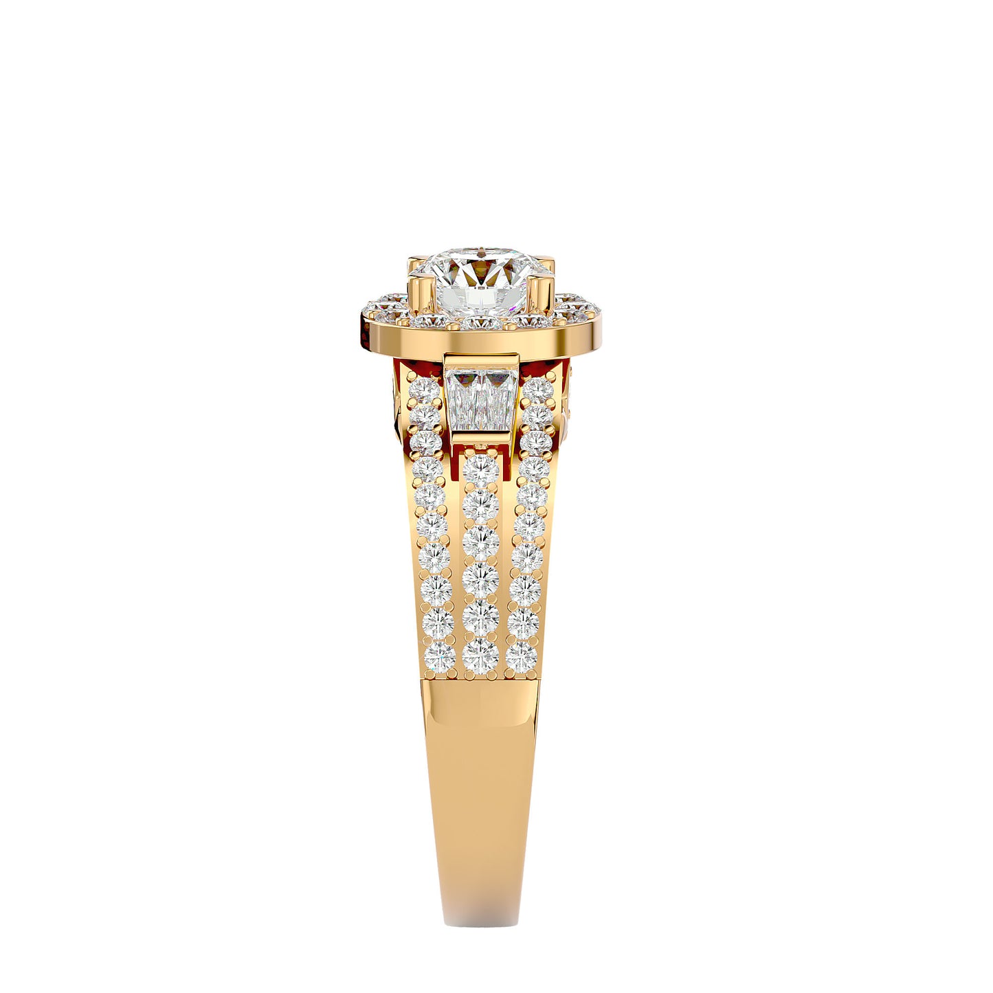 Lumière Beautiful Halo Ring- 1.49 Ct Round Diamond Gold Ring