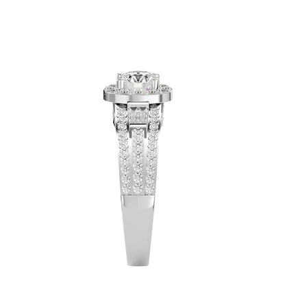 Lumière Beautiful Halo Ring- 1.49 Ct Round Diamond Gold Ring