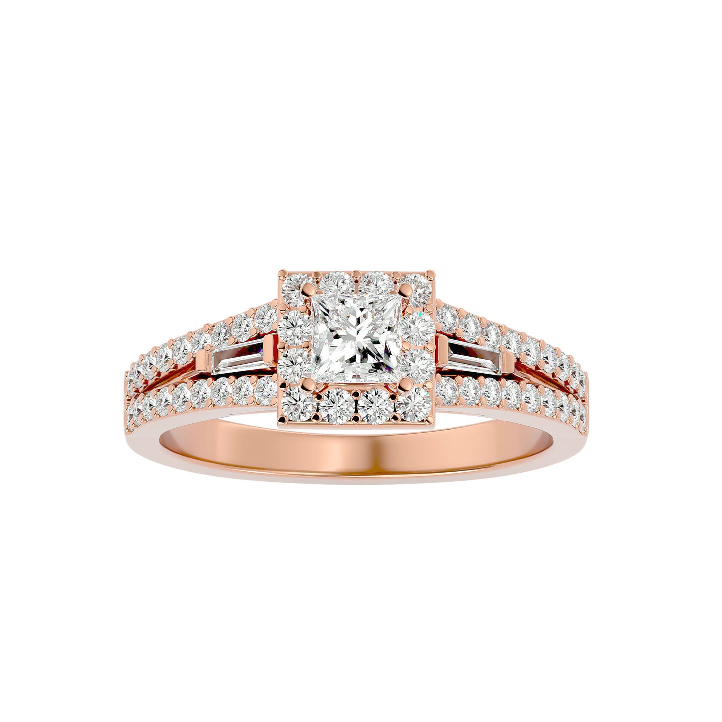 Lumière Beautiful Light Band- 0.96 Ct Round Diamond Gold Ring