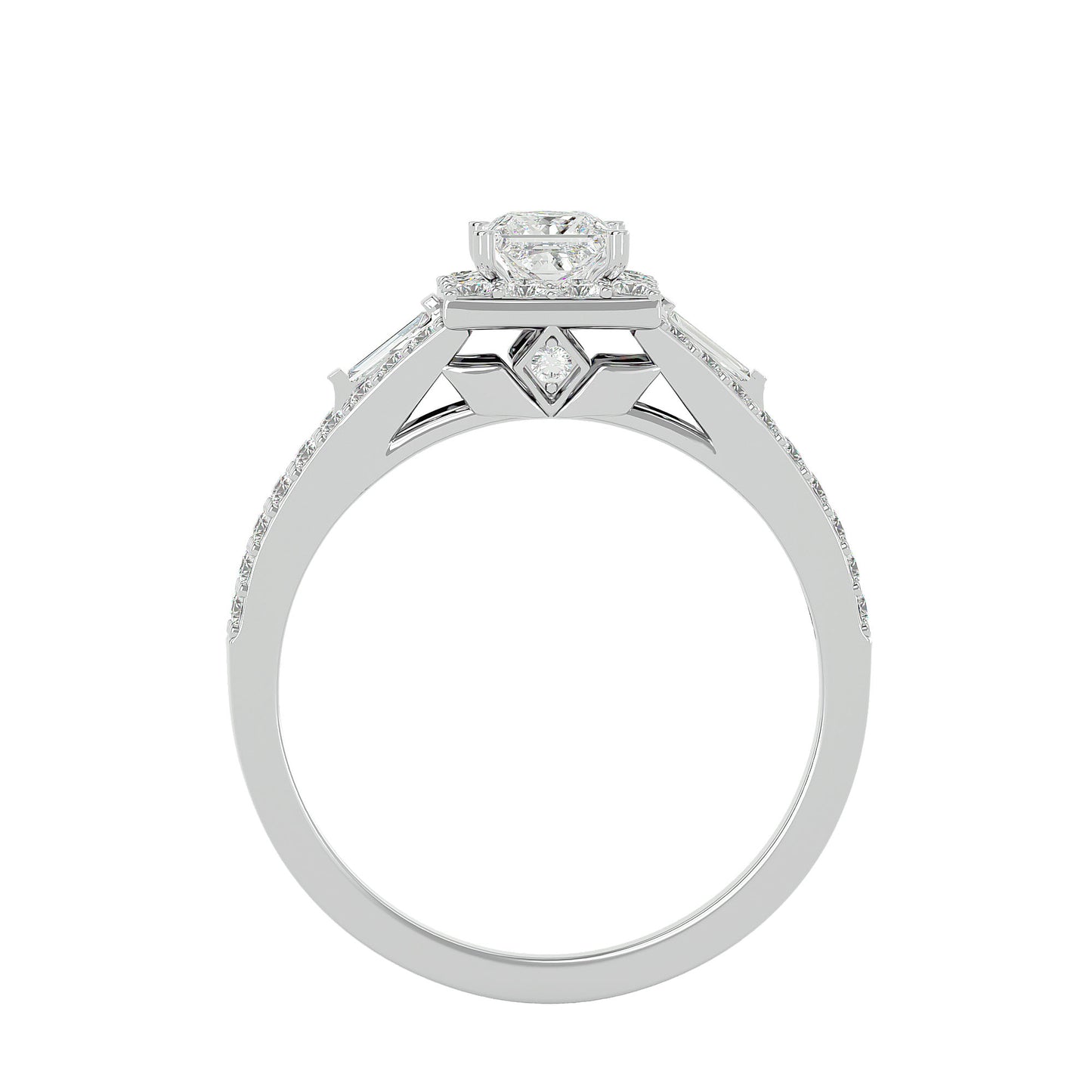 Lumière Beautiful Light Band- 0.96 Ct Round Diamond Gold Ring