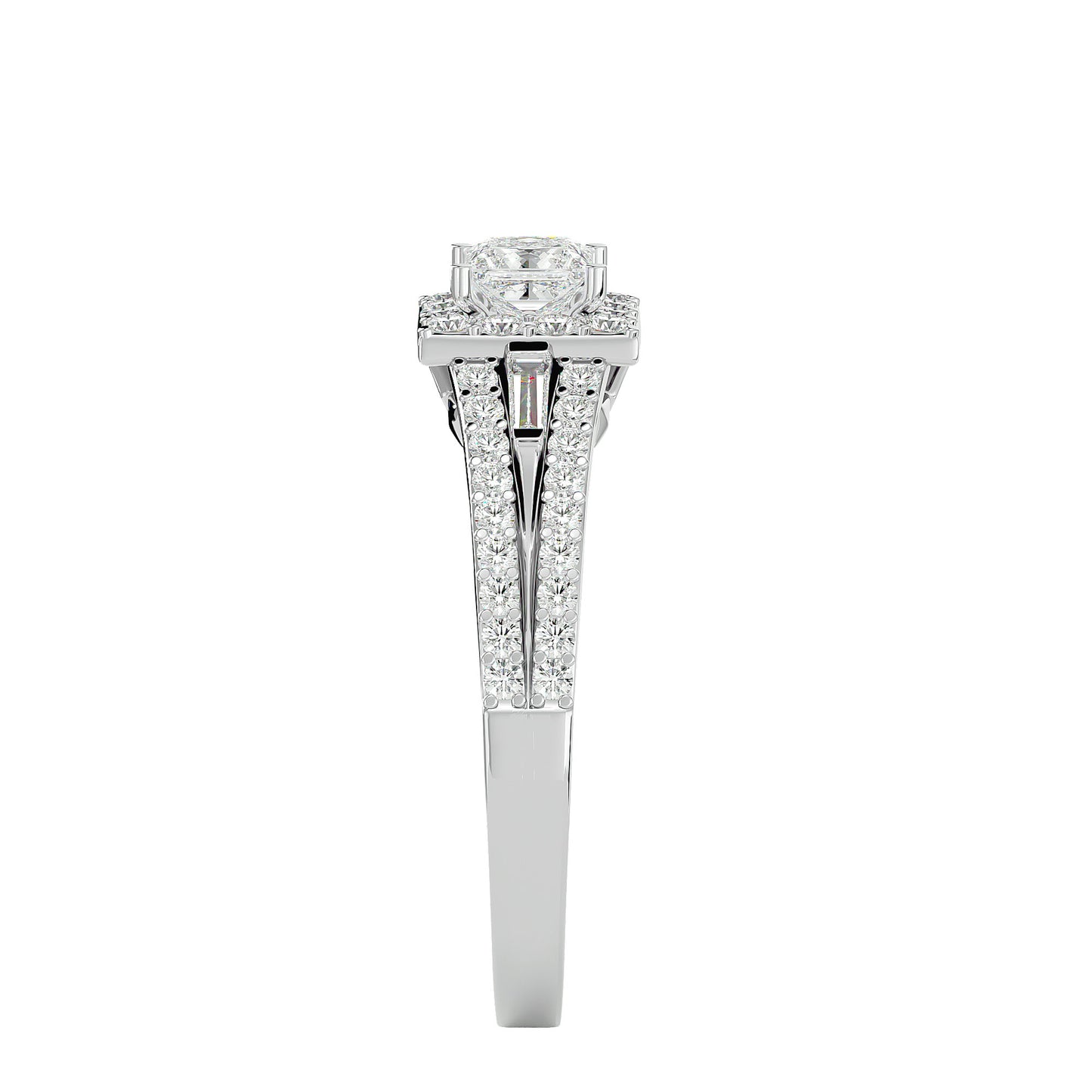 Lumière Beautiful Light Band- 0.96 Ct Round Diamond Gold Ring