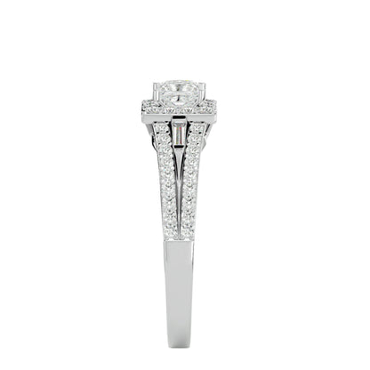 Lumière Beautiful Light Band- 0.96 Ct Round Diamond Gold Ring