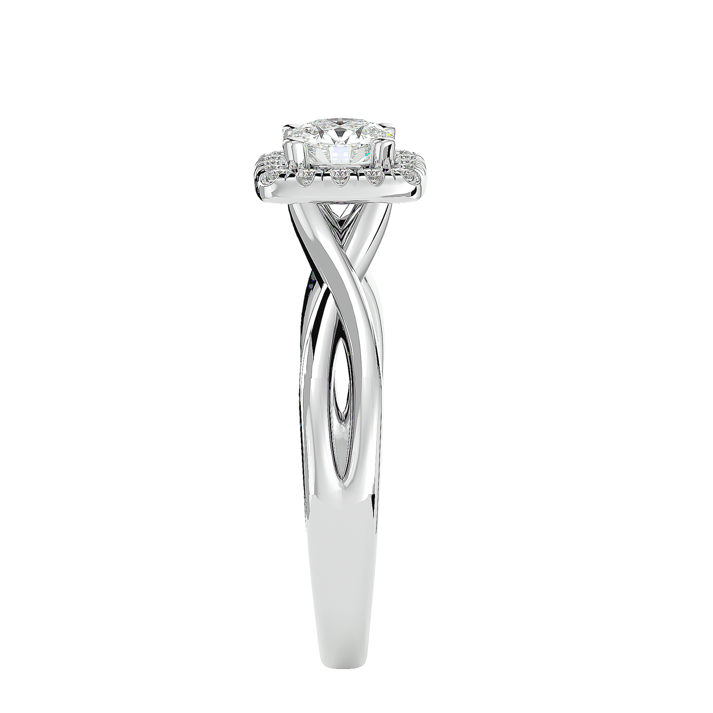 Lumière Beautiful Halo Ring- 0.87 Ct Round Diamond Gold Ring