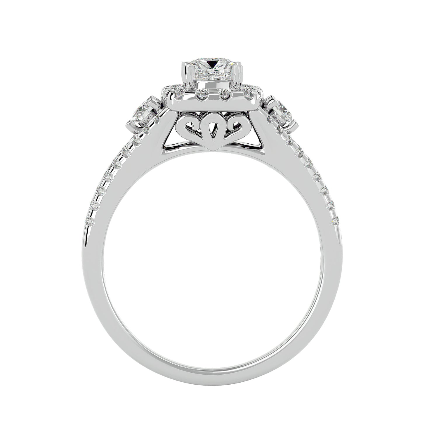 Lumière Beautiful Halo Ring- 0.87Ct Round Diamond Gold Ring