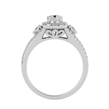 Lumière Beautiful Halo Ring- 0.87Ct Round Diamond Gold Ring