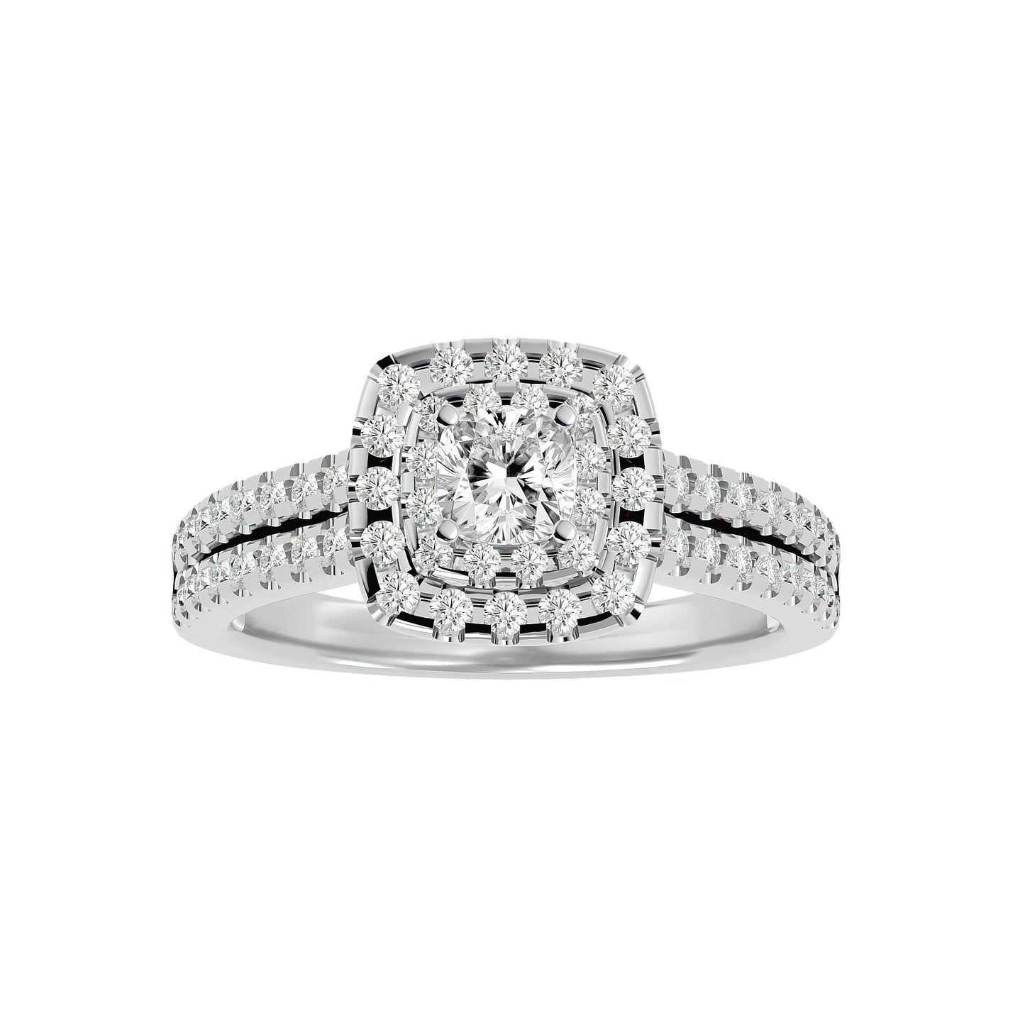 Lumière Beautiful Halo Ring- 0.95 Ct Round Diamond Gold Ring