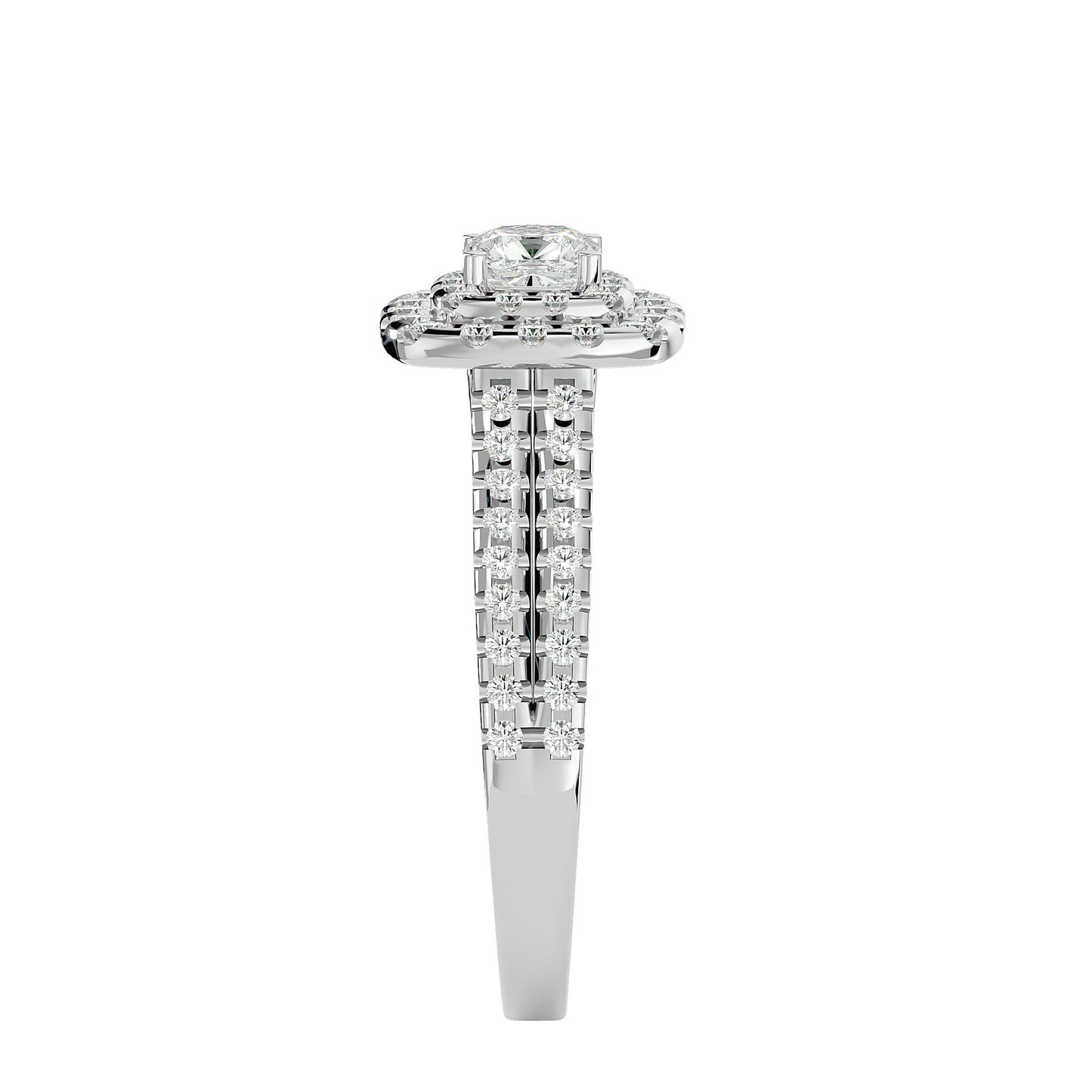 Lumière Beautiful Halo Ring- 0.95 Ct Round Diamond Gold Ring