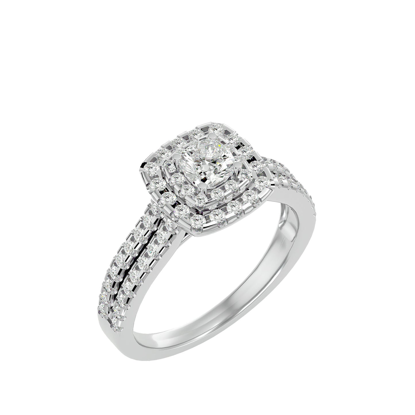 Lumière Beautiful Halo Ring- 0.95 Ct Round Diamond Gold Ring