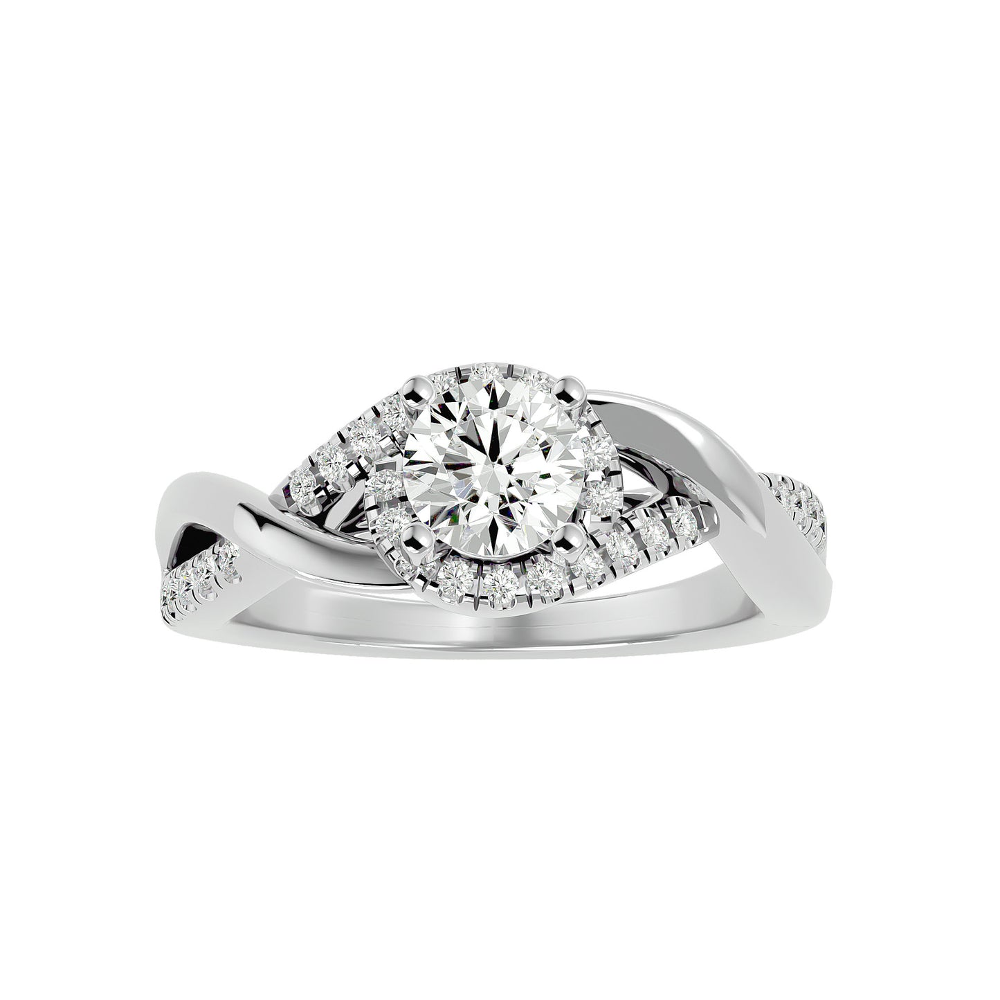 Lumière Beautiful Halo Ring- 1.00 Ct Round Diamond Gold Ring