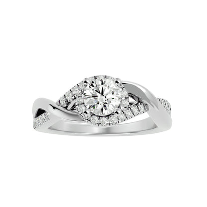 Lumière Beautiful Halo Ring- 1.00 Ct Round Diamond Gold Ring