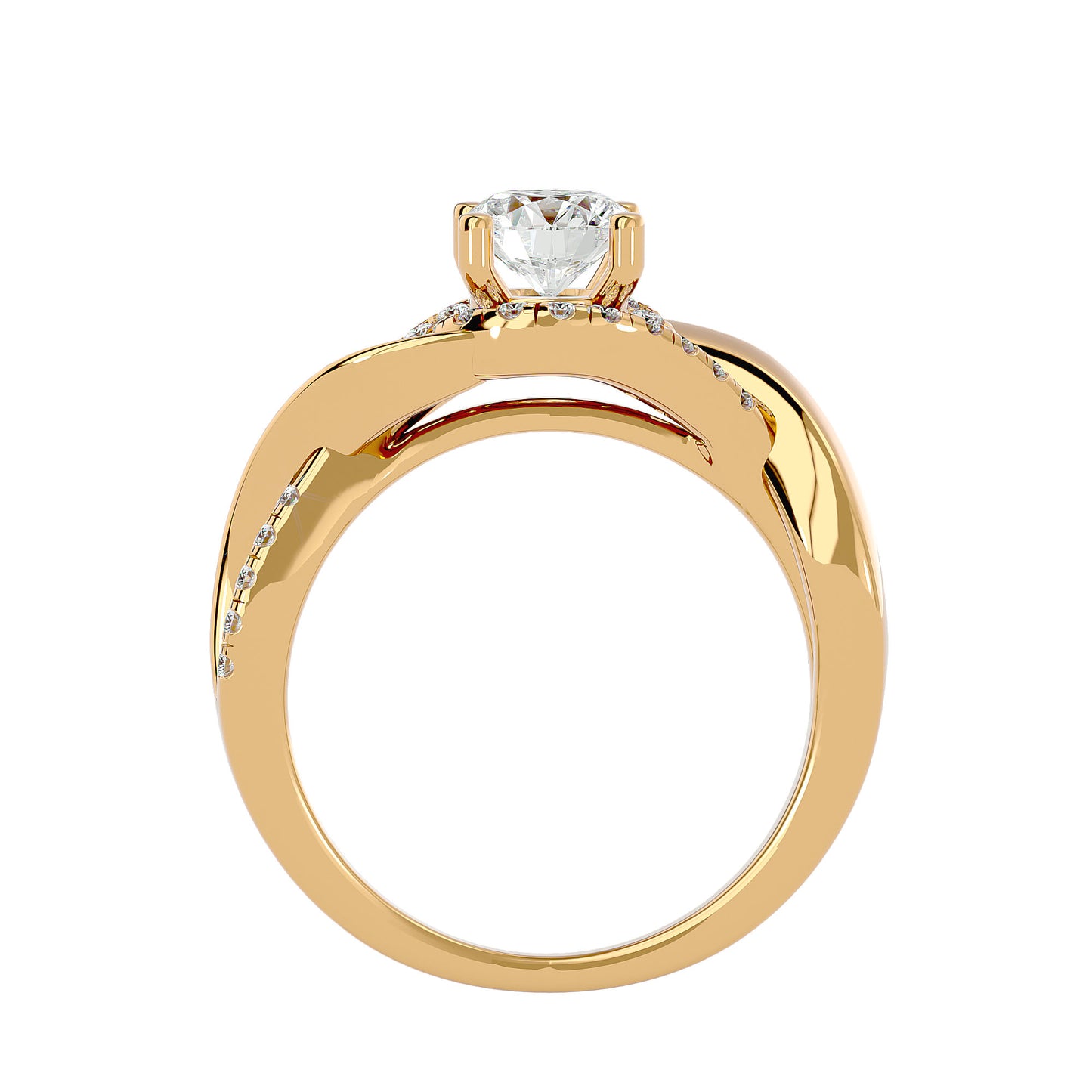Lumière Beautiful Halo Ring- 1.00 Ct Round Diamond Gold Ring