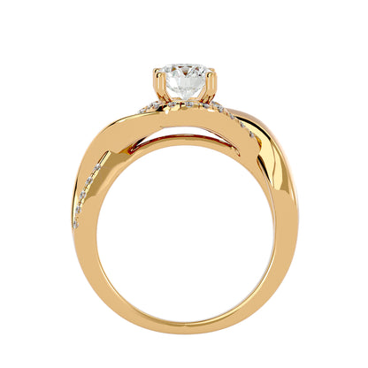 Lumière Beautiful Halo Ring- 1.00 Ct Round Diamond Gold Ring