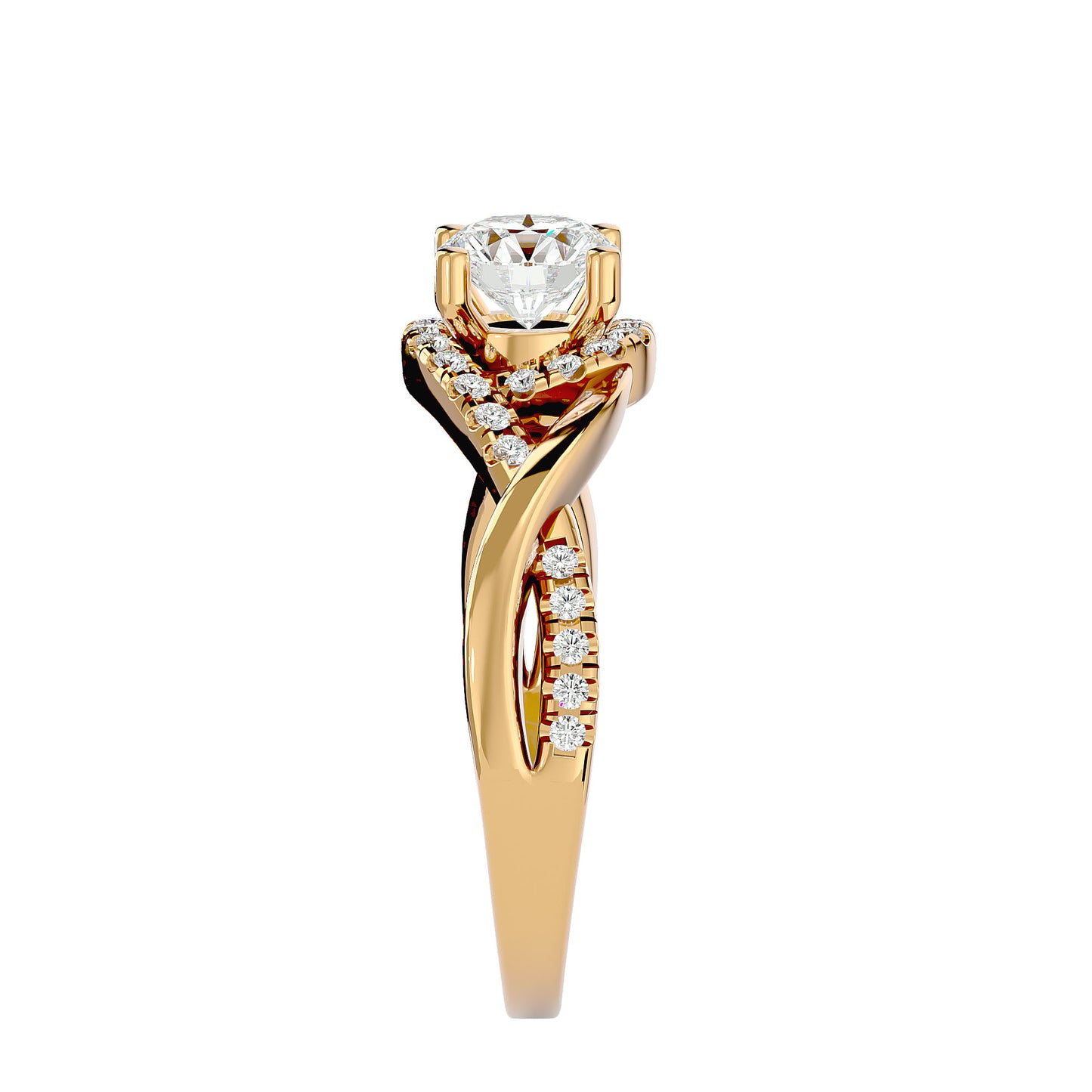Lumière Beautiful Halo Ring- 1.00 Ct Round Diamond Gold Ring