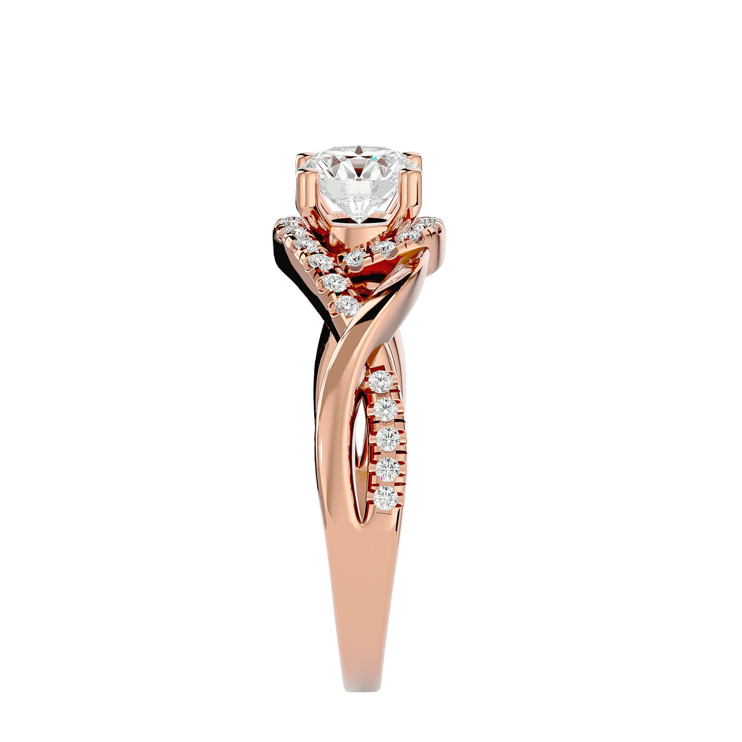 Lumière Beautiful Halo Ring- 1.00 Ct Round Diamond Gold Ring