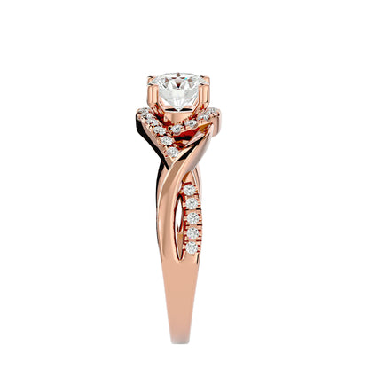 Lumière Beautiful Halo Ring- 1.00 Ct Round Diamond Gold Ring