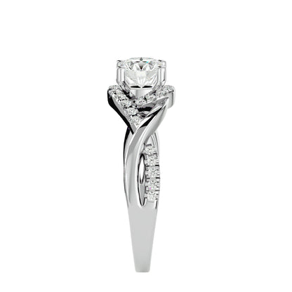 Lumière Beautiful Halo Ring- 1.00 Ct Round Diamond Gold Ring