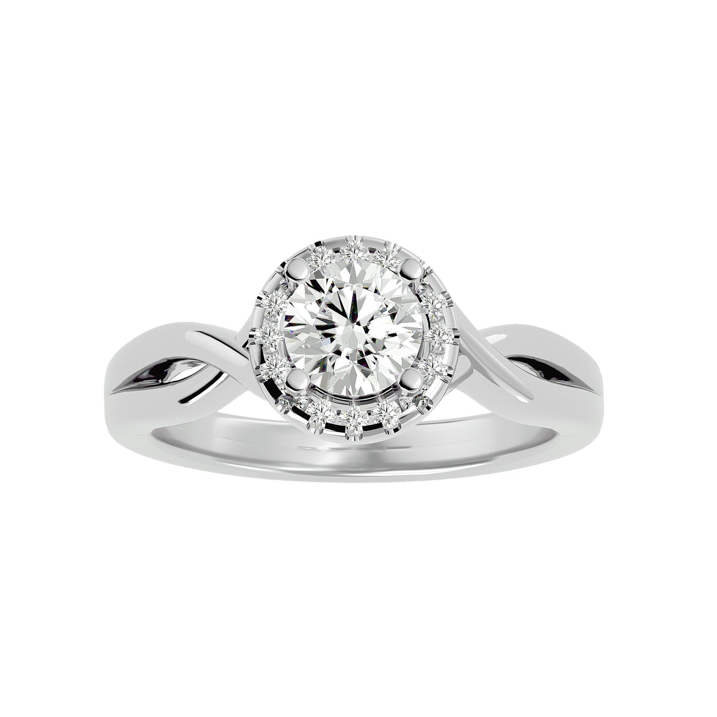 Lumière Beautiful Halo Ring- 0.94 Ct Round Diamond Gold Ring