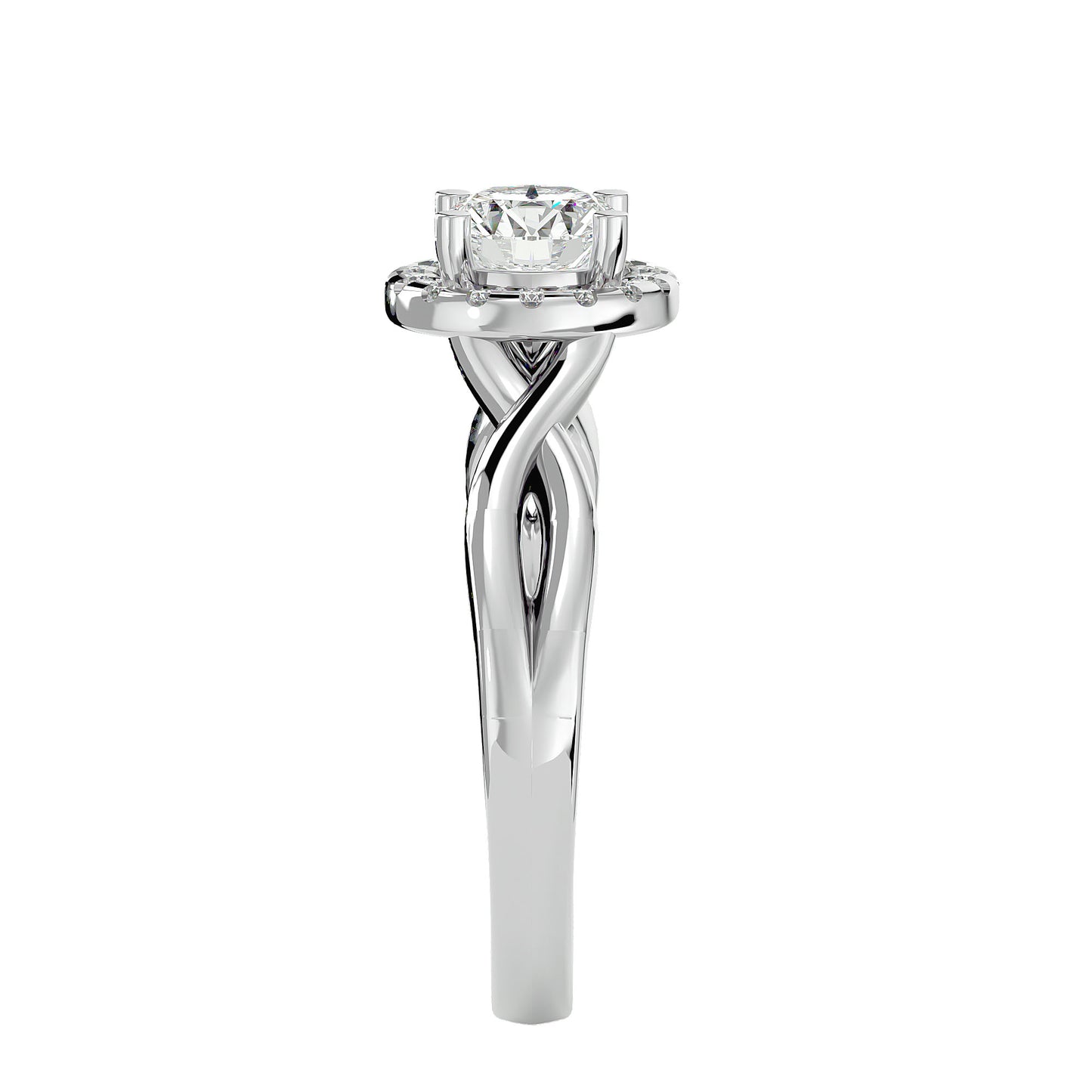 Lumière Beautiful Halo Ring- 0.94 Ct Round Diamond Gold Ring