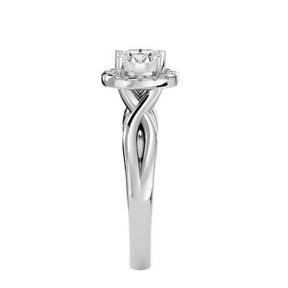 Lumière Beautiful Halo Ring- 0.94 Ct Round Diamond Gold Ring