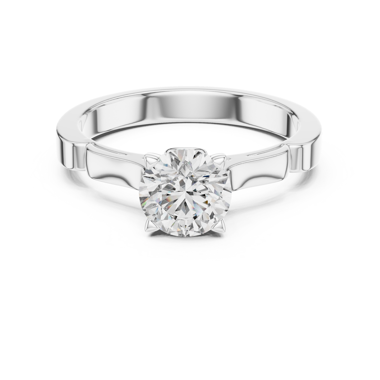 1CTW Scalloped Solitaire Diamond Ring in Yellow Gold