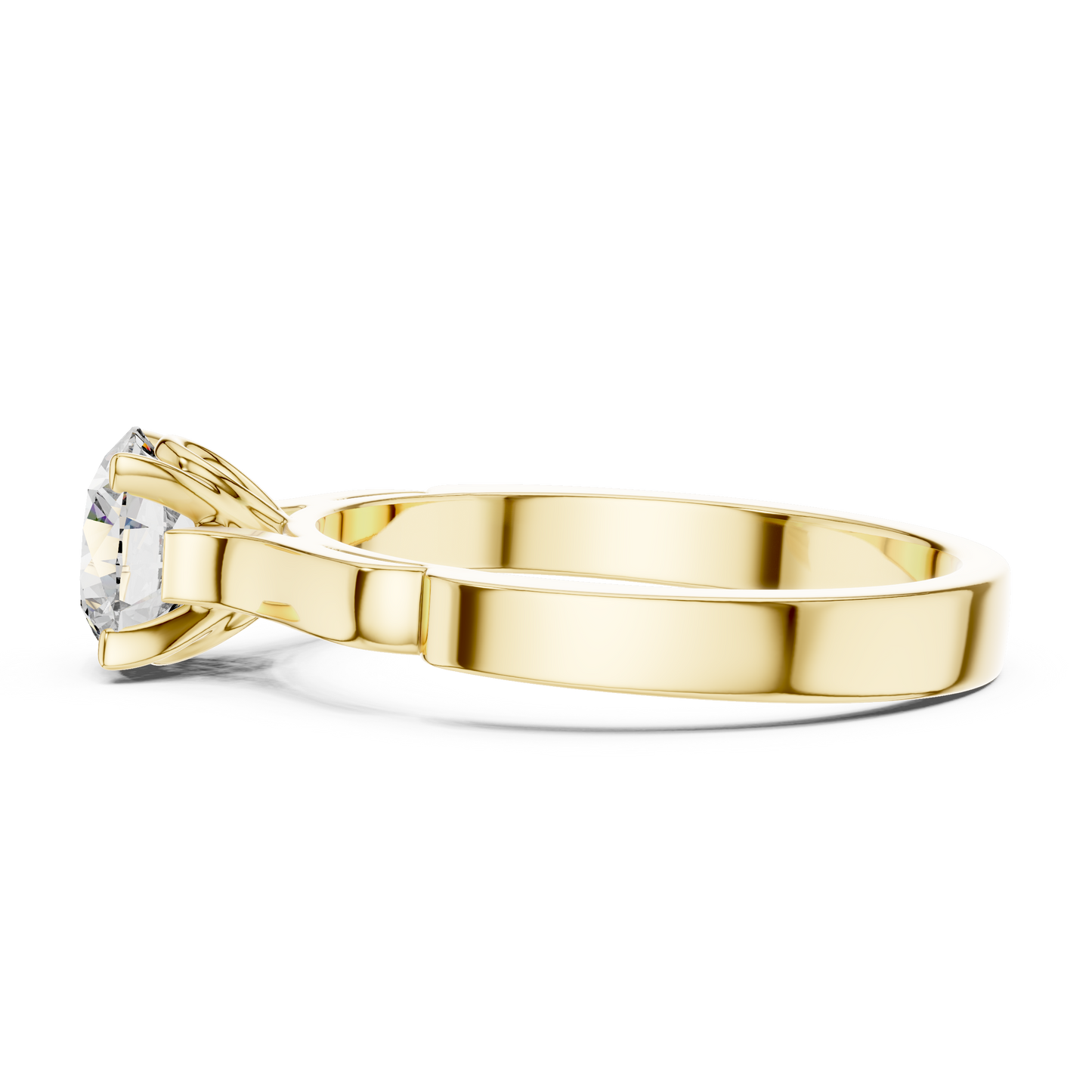 1CTW Scalloped Solitaire Diamond Ring in Yellow Gold
