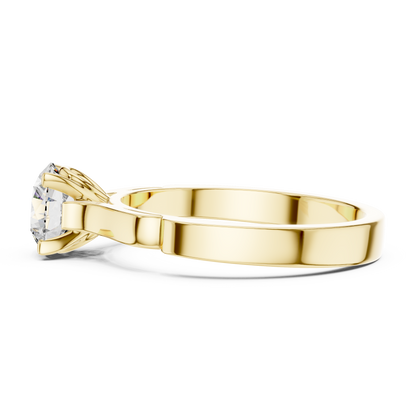 1CTW Scalloped Solitaire Diamond Ring in Yellow Gold