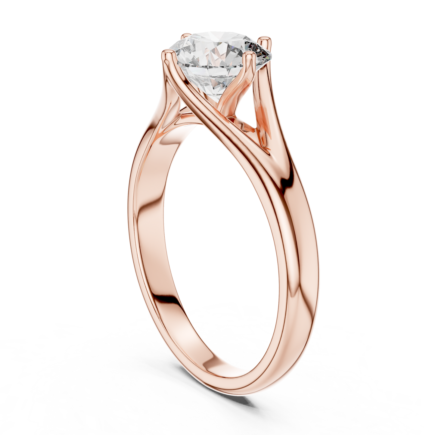 1CTW Classic Cathedral Solitaire Diamond Ring in Yellow Gold