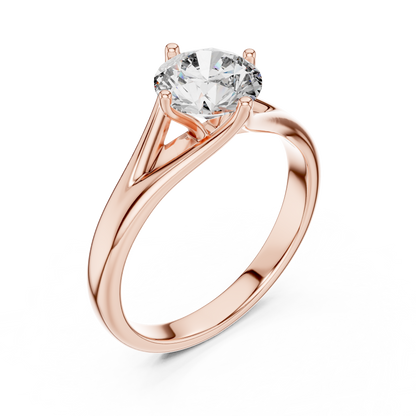 1CTW Classic Cathedral Solitaire Diamond Ring in Yellow Gold