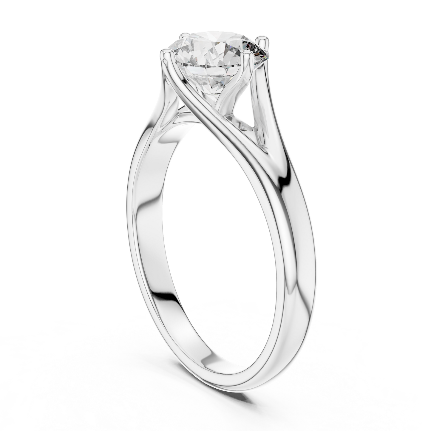 1CTW Classic Cathedral Solitaire Diamond Ring in Yellow Gold