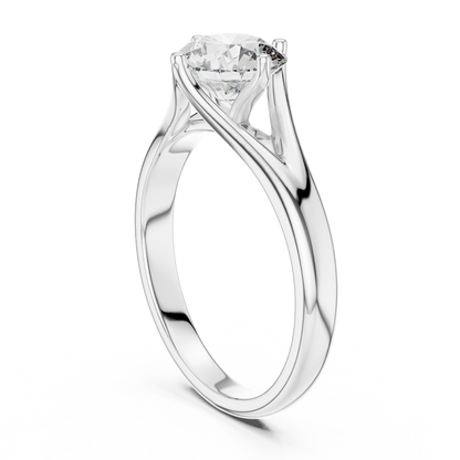 1CTW Classic Cathedral Solitaire Diamond Ring in Yellow Gold