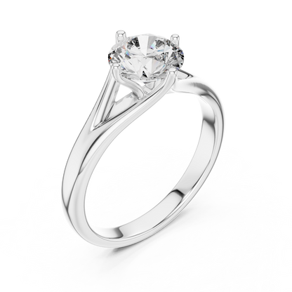 1CTW Classic Cathedral Solitaire Diamond Ring in Yellow Gold