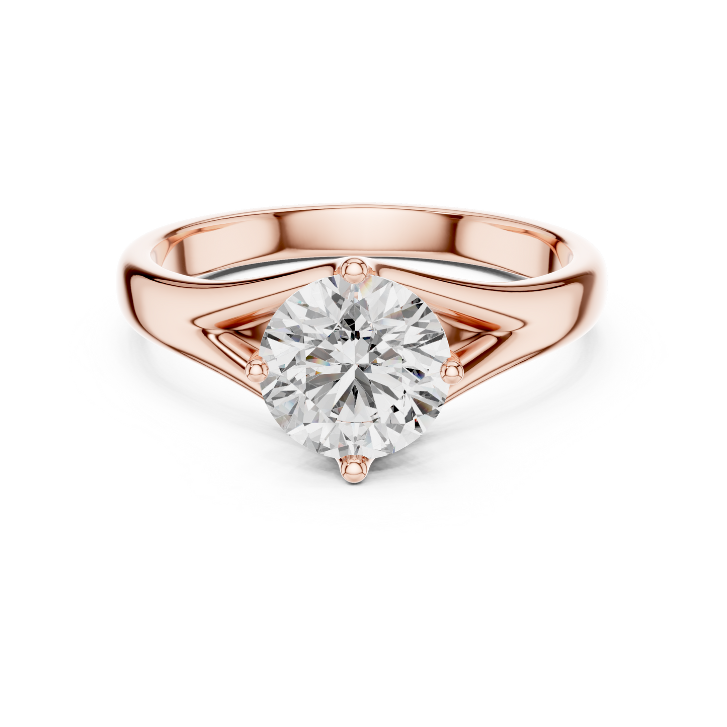 1CTW Classic Cathedral Solitaire Diamond Ring in Yellow Gold