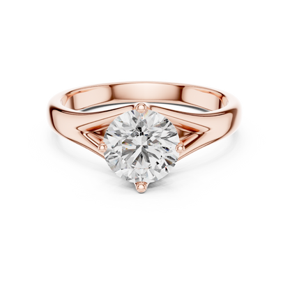 1CTW Classic Cathedral Solitaire Diamond Ring in Yellow Gold