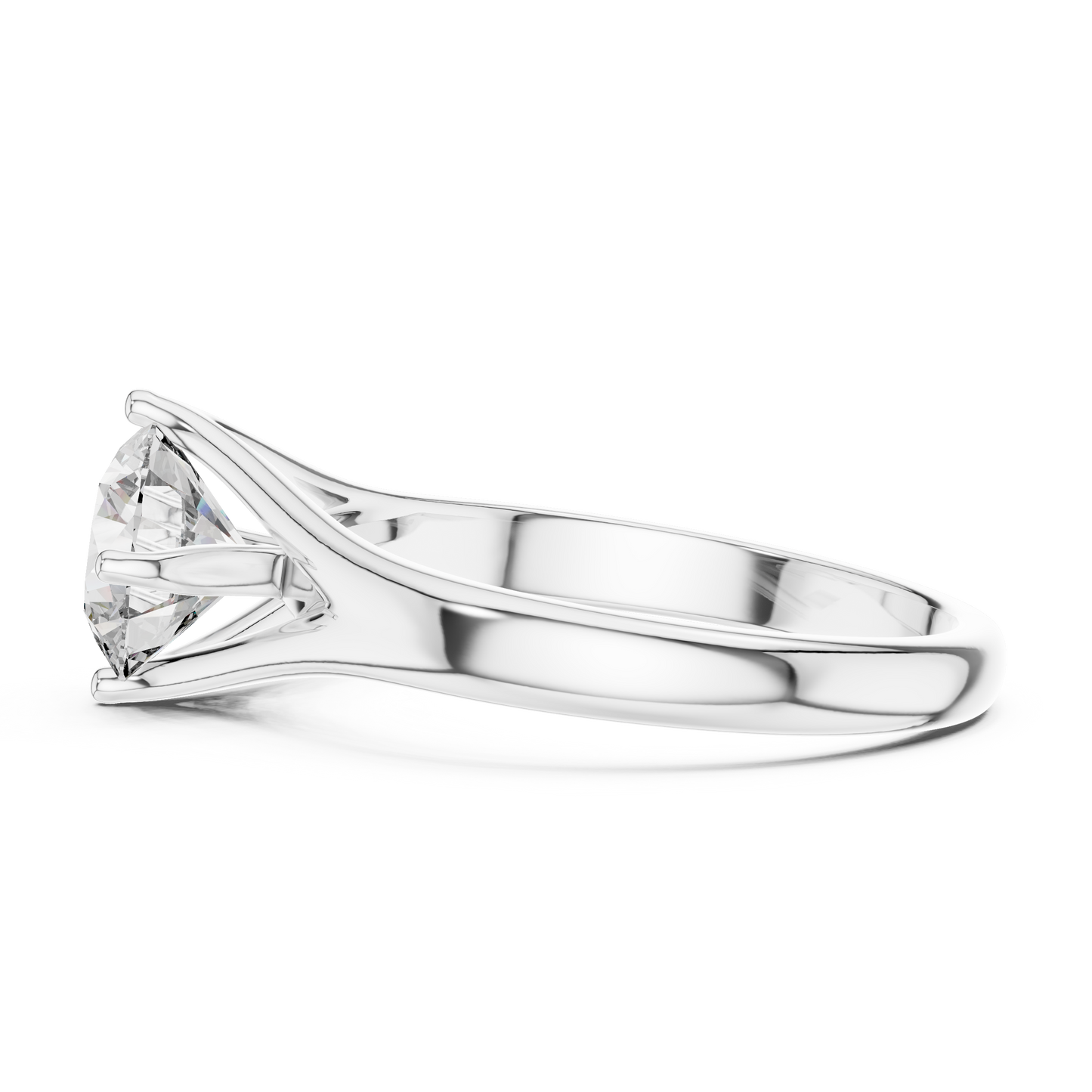 1CTW Classic Cathedral Solitaire Diamond Ring in Yellow Gold