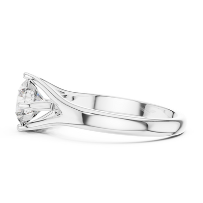 1CTW Classic Cathedral Solitaire Diamond Ring in Yellow Gold