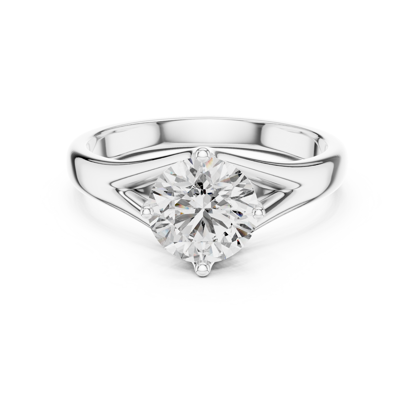 1CTW Classic Cathedral Solitaire Diamond Ring in Yellow Gold