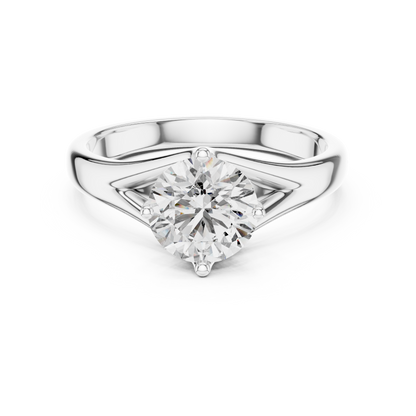 1CTW Classic Cathedral Solitaire Diamond Ring in Yellow Gold