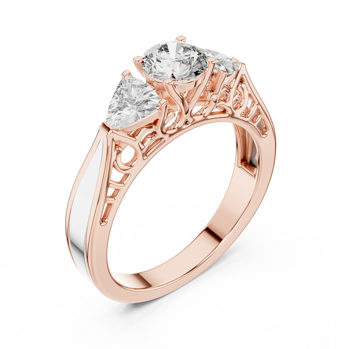 Vintage-Inspired Three-Stone Diamond Filigree Ring:1.02CTW