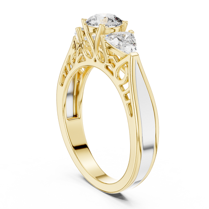 Vintage-Inspired Three-Stone Diamond Filigree Ring:1.02CTW