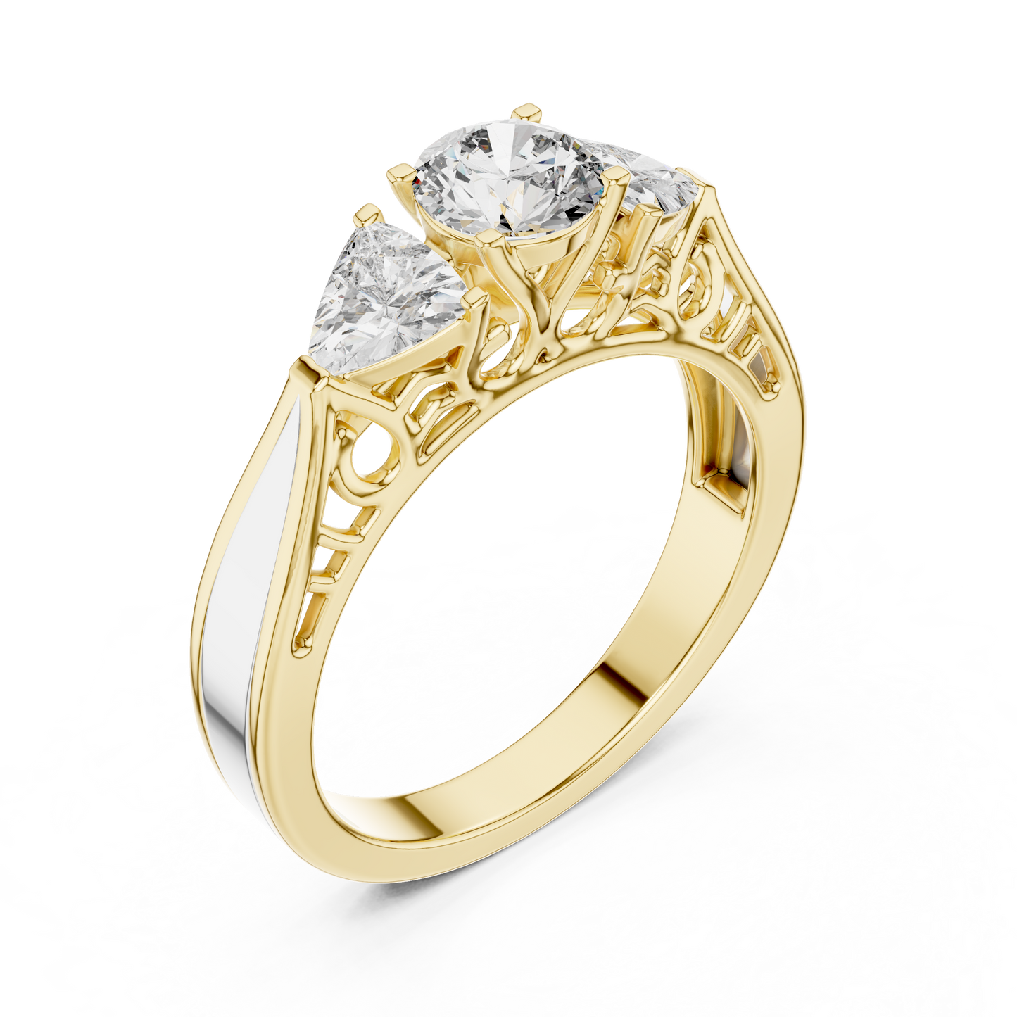 Vintage-Inspired Three-Stone Diamond Filigree Ring:1.02CTW
