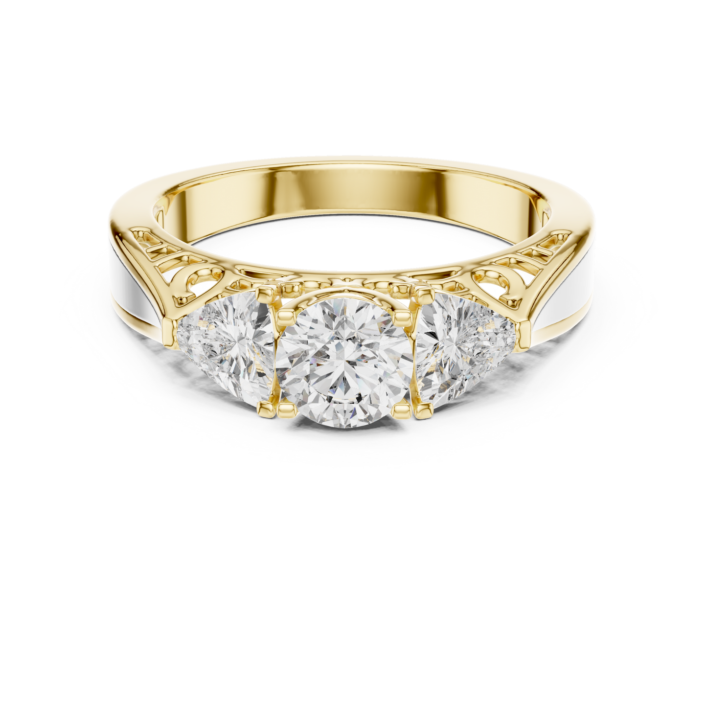 Vintage-Inspired Three-Stone Diamond Filigree Ring:1.02CTW